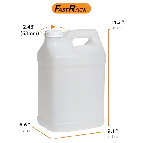 FastRack 2.5 Gallon Water Jug (Pack of 1) w/ 1 Black Rubber Cap Gripper | Reusable Plastic Jug with lid for Liquids | Heavy-Duty Water Container for Storage, Camping | BPA-Free Gallon Jugs with Lids - size: 1 Pack