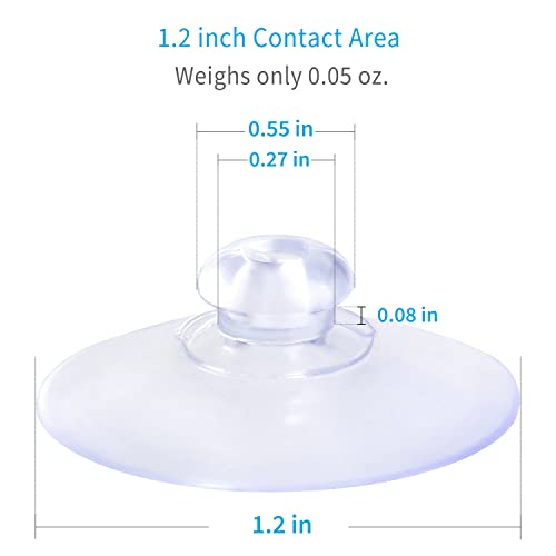 Pawfly 20 Pack Clear Suction Cups 1.2 Inch PVC Plastic Sucker Without Hooks for Home Decoration and Organization - style: 1.2 in 20pcs
