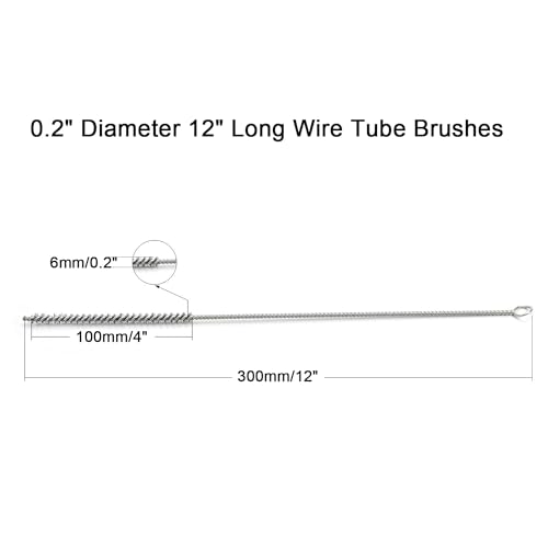 Utoolmart Steel Wire Tube Brush 12" x 1/4" Spiral Long Handle Cleaning Brush for Tube Bottle Pipe Welding Slag Rust Remove Cleaning Tool,10pcs - color: 10pcs, size: 0.6cm