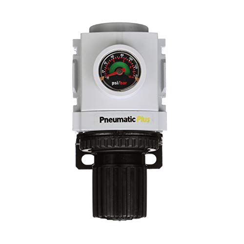 PneumaticPlus PPR Series Compressed Air Pressure Regulator - Embedded Gauge & Bracket Included (1/2" NPT) - size: 1/2" NPT