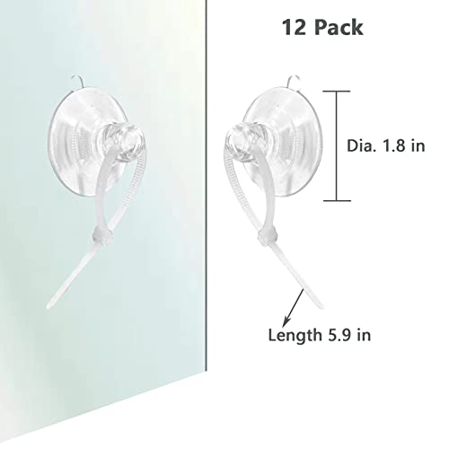 Aquarium Suction Cups, Heavy Duty Aquarium Suction Cups with Adjustable Cable Ties, Dia.1.2"/1.8" Optional (1.8")