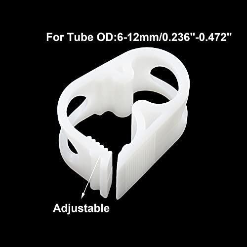 1/4" - 1/2" Plastic Tubing Clamps Adjustable Tube Clamp, Laboratory Pinch Valve Flow Control Hose Clamp - Pack of 5 White - color: White, size: 1/4" - 1/2"