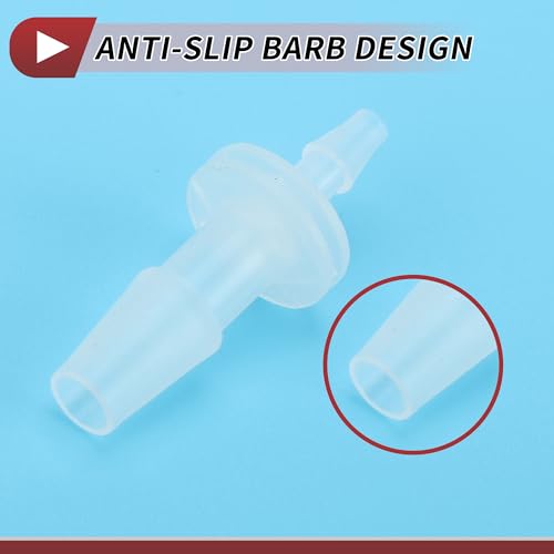 5 Pcs Aquarium Plastic Hose Barb Fitting 1/8" to 1/4" Hose ID Connectors Clear Plastic - size: 1/8"-1/4"