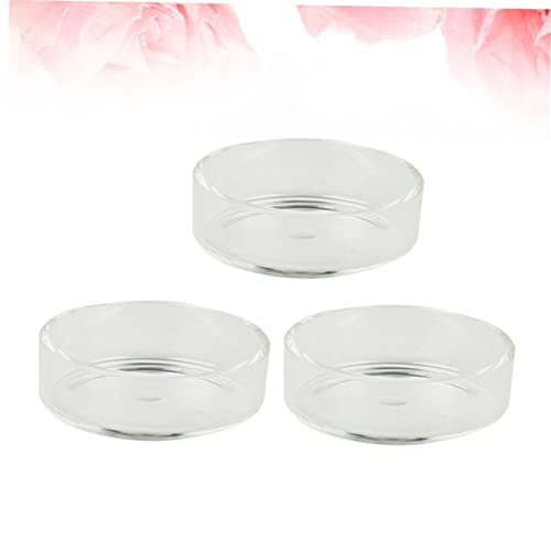 GANAZONO 5pcs Crystal Shrimp Feeding Bowl Round Transparent Feeder Dish for Shrimp Fish and Reptiles Durable Aquarium Supplies for Beautiful Tank Decoration - size: Size 2
