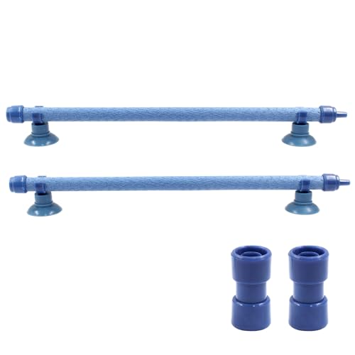 2 Pieces 10 Inch Air Stone Bar Blue Fish Tank Air Pump Aquarium Bubble Wall Aquarium Air Bubble Tube for Fish Tank Bubble Release Diffuser Bar - size: 10"