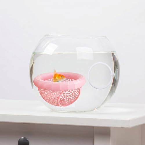 CAIJ Betta Exercise Ring & Floating Hammock Set, Aquarium Betta Fish Training and Feeding Rings, Multi-Functional Floating Resting Bed, Decorative Accessories for Small Fish Tanks Pink
