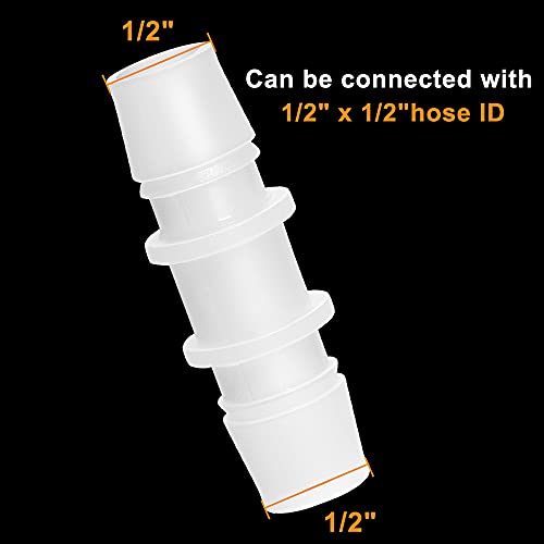 Feelers 1/2" x 1/2" Plastic Hose Barb Fitting 15 Pack, Equal Barbed Splicer Connector, Straight Union Adapter for Aquarium, Air Line, Fuel Line, Liquid Transfer - size: 1/2 inch, style: 15pcs-Straight
