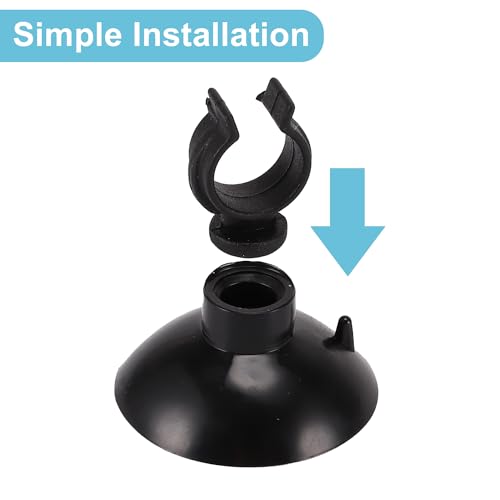 Aquarium Suction Cup, Aquarium Sucker Clip, Suction Cups Airline Tubing Holder, Fish Tank Accessories for Aquarium Fish Tank, Black, 0.39" 20 Pcs 20 Pcs