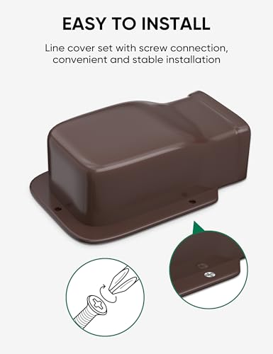 3" Entry Wall Cover Line Cover Set Parts PVC Accessory for Decorative for Ductless Mini Split, Central AC and Heat Pumps, Brown - color: Brown, size: 3 inch