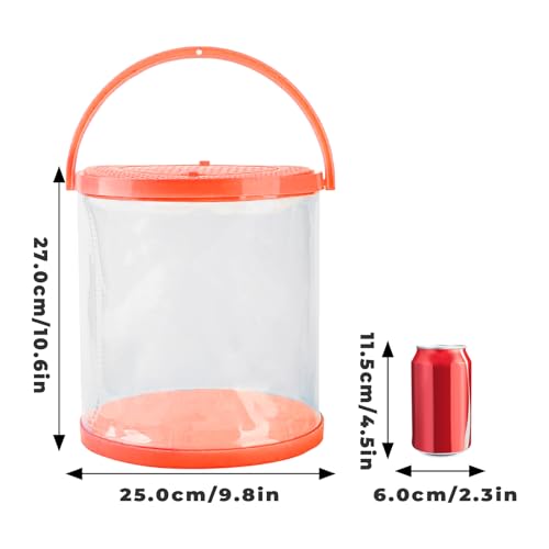 Foldable Small Aquarium, Portable Fish Tank, Fish Transport Container, Plasitc Fish Bowl, Beginner Tank, Great Concept for Catching and Release Critters, Beach, Pool and Lake (Red, Large) - color: Red, size: Large