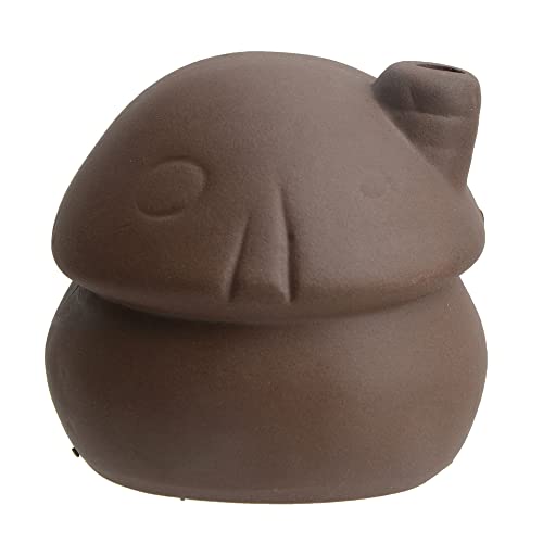 Ceramic Mushroom House Aquarium Decorations, Cichlid Caves Gold Fish House for Betta Goldfishes Cichlid to Rest, Breed, Hiding, Fish Tank Accessories - Brown - color: Brown