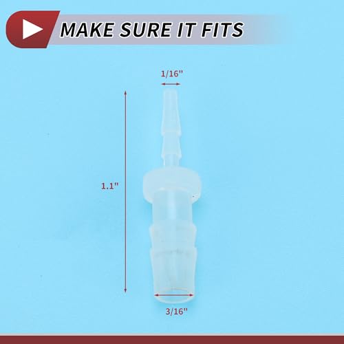 5 Pcs Aquarium Plastic Hose Barb Fitting 1/16" to 3/16" Hose ID Connectors Clear Plastic - size: 1/16"-3/16"
