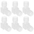 TEHAUX L-Shaped Hose Elbow Connector 1.49×1.49×0.62 in, 6-Pack Plastic Barb Fitting – Kink-Resistant 90° Flow Control for Garden, RV & Industrial Water Systems – for Outdoor Plumbing, Lab Tubing, Food