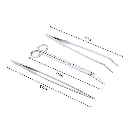 BESPORTBLE Stainless Steel Aquarium Tools Set Aquatic Plant Tweezers Straight Scissors and Spatula Kit for Fish Tank Care and Planting