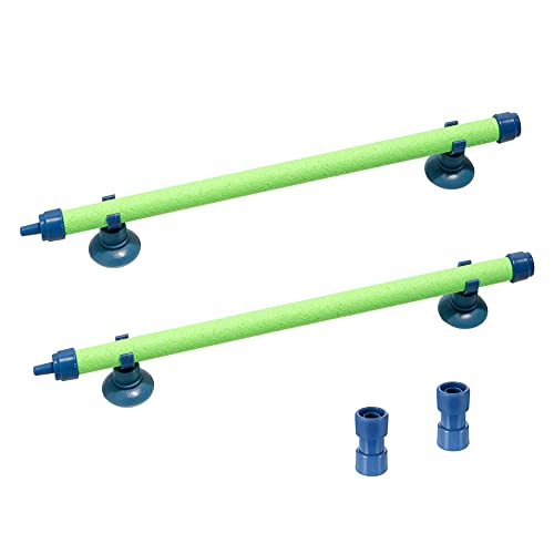 Quickun Aquarium Air Stone Bubble Wall Tube Oxygen Diffuser Bar Decor Accessory for Fish Tank 10 Inch Length,2PCS - color: Fluorescent Green, size: 10 inch