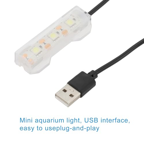 Mini Aquarium Lamp, USB Aquarium Light, LED Desktop Fish Tank Light, Small Decoration Aquarium Light, Aquarium Accessories, Red Light - color: Red