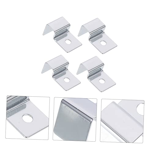 BESPORTBLE 20pcs Sturdy Aquarium Glass Lid Holders Support Clips for Fish Tanks Stainless Steel Brackets for Various Aquariums Easy Cleaning Accessory - color: Silverx5pcs, size: 3.2X2X0.1CMx5pcs