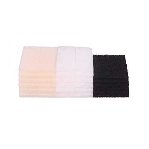 Compatible Foam Filter Pads for Fluval U2 (12x Foam Pads, 12x Carbon Filter, 12x Polyester Filter Pads) - size: 12x Foam, 12x Carbon, 12x polyester pads