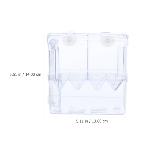 BESPORTBLE Fish Hatchery Breeding Box with Suction Cups Large Dual-Compartment Plastic Fish Isolation and Incubator Tank Divider for Aquarium Nursery