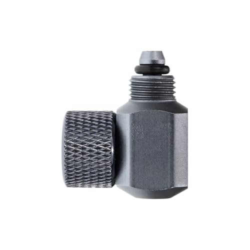 CO2 Check Valve, Aluminum Elbow Adapter for Aquarium CO2 Systems, Avoids Backflow into Regulators, M10x1 Male/Female Thread, Fits 6x4mm Tubing, Adjustment Flow - size: 90-degree adapter LT-6