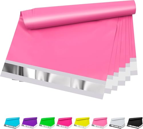 Poly Mailers 10x13 Inch 200 Pcs - Pink Waterproof Shipping Envelopes for Small Business with Tear Resistance and Self-Sealing Feature - Ideal Packaging Bags for Mailing, Shipping, and More - color: Pink, size: 10x13 Inch 200 Pcs