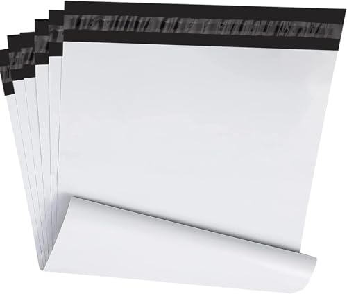 Poly Mailers 9x12 100 Pack, Strong Adhesive Shipping Bags for Clothing, Waterproof and Tear-Proof Shipping Envelopes, Mailers Poly Bags Packaging Bags for Shipping in White (9X12) - size: 9X12