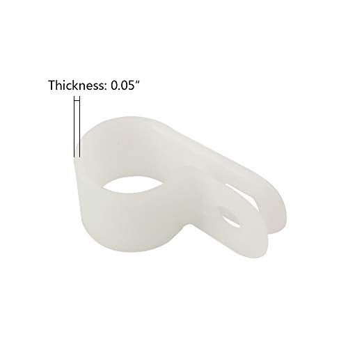 Cable Clamp R-Type Cable Clip Wire Clamp 1/2“ Nylon Screw Mounting Cord Fastener Clips with Screws for Wire Management - 50 Pcs Cable Clamps + 50 Pcs Screws, White - size: 1/2" White