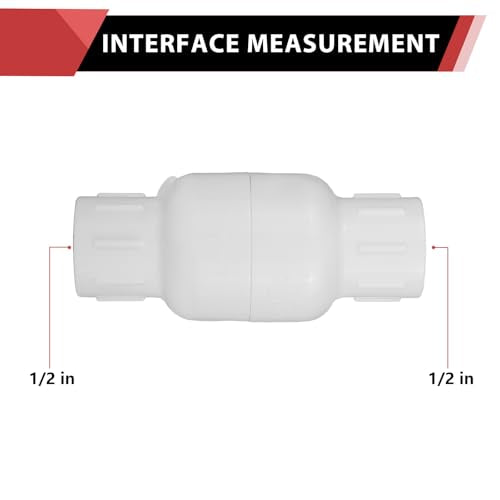 (Pack of 10) EFIELD 1/2 Inch PVC Inline Check Valve, Schedule 40, Solvent Connections, PVC Spring Check Valve,(PVC047-5-10PCS) - size: 0.5 Inch