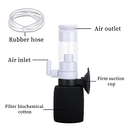 WishLotus Portable Aquarium Filter, Internal Purifier Fish Tank Filter, Mini Multi Layer Power Filter for Fish Tank, Sponge Fish Filter is Suitable for Freshwater and Saltwater Household Tank/Aquarium