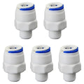 1/4"M to 3/8" Push-Fit Adapter for RO Water Filter, 5 Pcs | Straight quick-connect fitting connects 1/4" male thread to 3/8" hose for RO filters, beverage dispensers & water systems. - style: 1/4" Male Thread to 3/8" Quick-Connect Straight