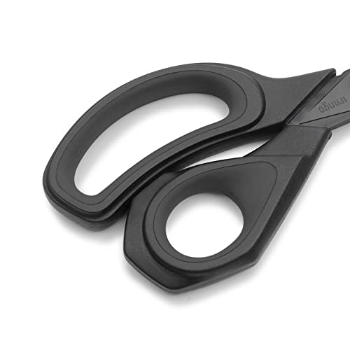 LIVINGO 2 Pack Sewing Fabric Scissors: Titanium Coated Forged Sharp Heavy Duty Shears All Purpose for Tailor Dressmaking Crafting Cutting Clothes Leather, 8.5" & 9.5", Black - color: Black