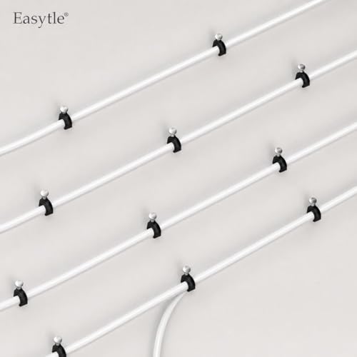 200 Pcs Cable Clips 4/6/8/10mm Nail in Cable Clips Cable Wire Clips Cable Tacks Coax Cable Clips Speaker Wire Clips Cable Nails for Cords Wall Wire Clips RG6 RG59 CAT6 RJ45 Ethernet Cable Clips Black