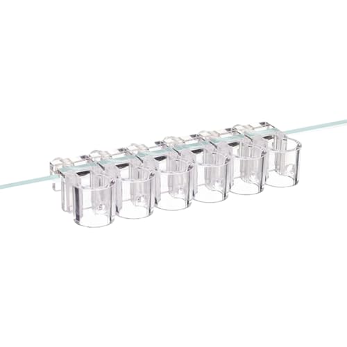 Plant Holder for Fish Tank – 6-Piece Clear Set | Hangable Aquarium Plant Cups with Clear Brackets for Fish Tan, Ideal Growth, Cultivation, and Home Aquarium Ecosystem Organization - size: Medium
