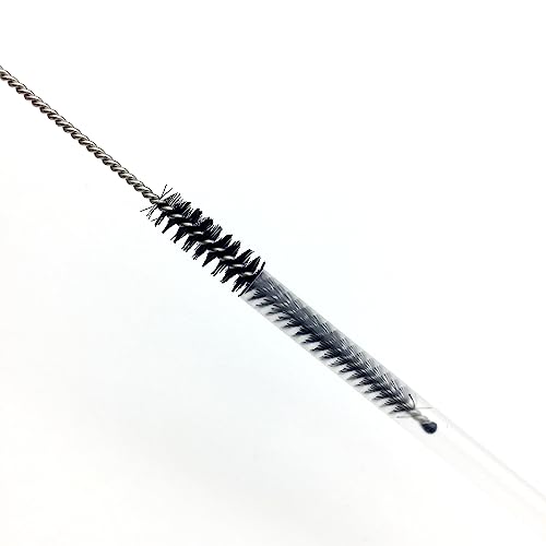 10 Piece Stainless Steel Straw Cleaning Brush Set - Durable Nylon Bristles - Multi-Size for Reusable Straws, Sippy Cups, and Narrow Neck Containers - color: Black