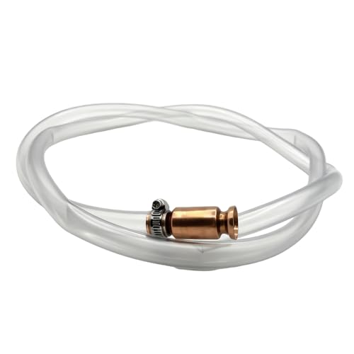 Shaker Siphon Hose for Fuel Transfer Pump 1/2'' Copper Valve Syphon Hose Gas Siphon Pump for Gasoline, Oil, Diesel, Water, Liquid Self Priming Shaker Siphon Hand Pump Tube (6 feet) - size: 6 Feet