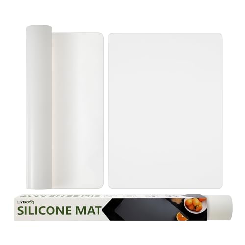 Silicone Mat for Kitchen Counter, Silicone Mat Trimable to Size (Translucent, 23.6×15.7inch-2PCS), BPA-Free Silicone Placemat, Heat-Resistant NonSlip Table Mat for Air Fryer, Countertop Protector Mat - color: Translucent, size: (L - 23.6''x 15.7‘’x 0.05''