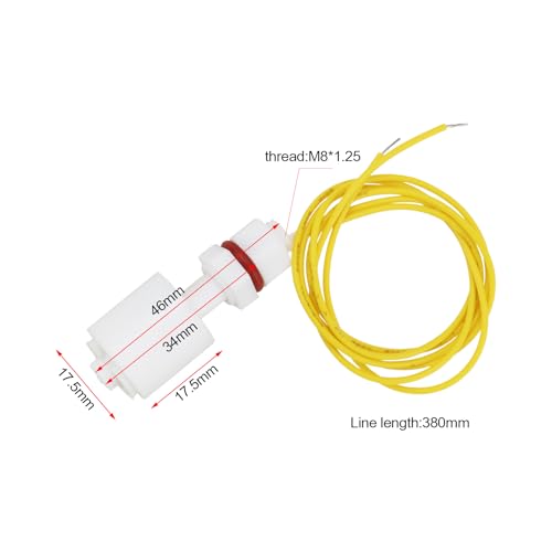 2pcs Float Switch Liquid Level Sensor M8x1.25 Replacement Part AC/DC110V 0.5A Water Level Sensor Suitable for Aquarium Pump Control Liquid Controller