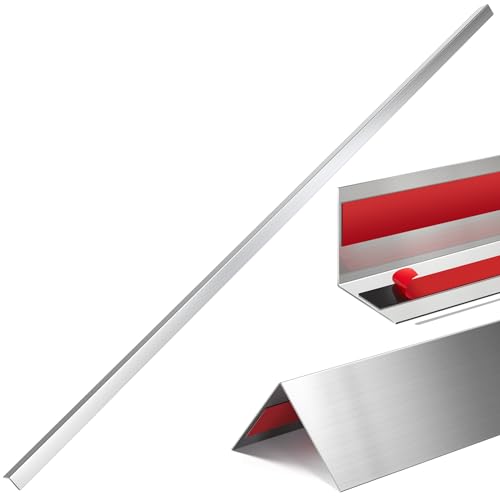Therwen 10 Pcs 304 Stainless Steel Wall Corner Guards 0.5 x 0.5 x 36 Inch Self Adhesive Heavy Duty Corner Protector Trim with 90 Degree Angle for Wall Protection Metal Edge Guard - size: 0.5 x 0.5 x 36 Inch