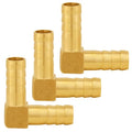 Uenede 3PCS Solid Brass 3/8"OD Barb Elbow Fittings 2-Way 90 Degree L Right Angle Block Barbed Fitting for Water/Oil/Gas - size: 3/8" Barb, style: Elbow (2-Way)
