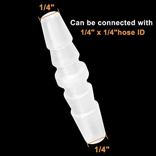 Feelers 1/4" x 1/4" Plastic Hose Barb Fitting 15 Pack, Equal Barbed Splicer Connector, Straight Union Adapter for Aquarium, Air Line, Fuel Line, Liquid Transfer - size: 1/4 inch, style: 15pcs-Straight