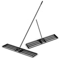 Goplus Lawn Leveling Rake, 46" x 10" Heavy Duty Level Lawn Tool w/ Ergonomic Handle for Soil, Effort-Saving Landscape Rake for Garden, Backyard, Golf Course, Farm, Pasture, Black - style: 46" x 10", Black