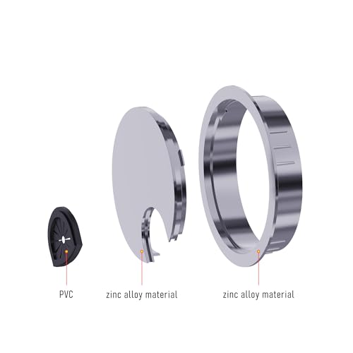 Desk Grommet 2 Inch 50mm, Zinc Alloy Computer Desk Wire Hole Cover, Office Desktop Cord Cable Hole Metal Ring, Silver Tone - size: 2" Silver Tone