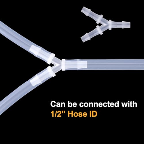 PAGOW 4 Pcs Hose Barb Fitting, 3/16" Plastic Hose Barb Tee 3 Way Y Shape Barbed Fitting for Air Line Tubing Pipe, Oxygen Tubing Pipe, Household Fuel, Gas, Water - size: 3/16" (4 Pcs)