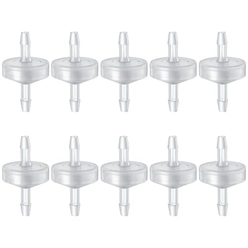 10 Pack 1/8 inch Plastic Check Valve, One Way Check Valve Hose Barb Non Return for Water Fuel Oil Air Gas (3MM)