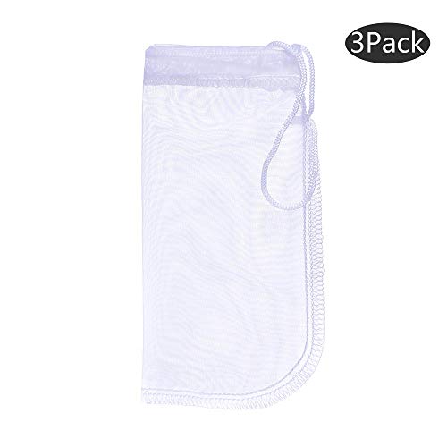 ALEGI Media Filter Bag Aquarium Extra Fine,Reusable 180 Micron Drawstring Mesh Filter Bags for Very Fine Resins Filter (7.5"*3.6" (3 Pack)) - size: 7.5"*3.6" (3 pack)