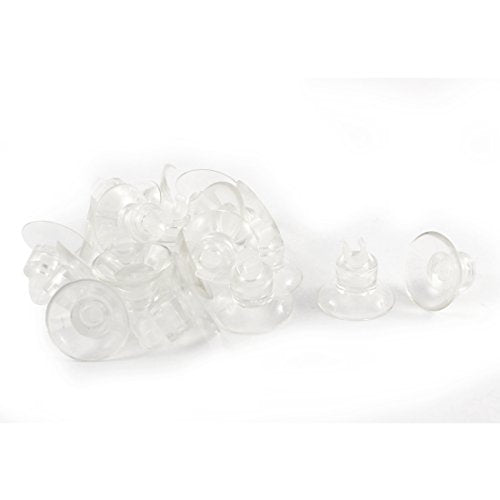 uxcell Universal Plastic Aquarium Airline Tube Holders Clips Suction Cup 20 Pcs Clear