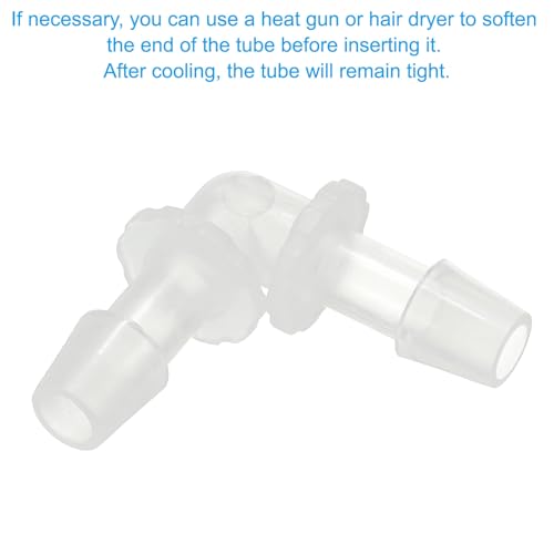 PATIKIL 5/16" Plastic Hose Barb 90 Degree Elbow, 10 Pack L-Barb Fittings 2 Way Equal Barbed Joint Connector Splicer Mender Hose Adapter Union Adapter for Aquarium Fuel Gas Liquid Air - size: 5/16"