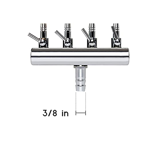 Aquarium Air Valve 4 Way Inline Manifold Air Flow Pump Tubing Splitter Lever Control Valve