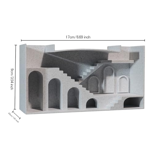 Aquarium Undergravel Fish Tunnel Hide Cave Corner Castle Tank Decorations Under Gravel Viewing Tunnel Fish & Shrimp Cave for Aquarium Hideout(Light Gray,Style A) - color: Light Gray, style: Style A