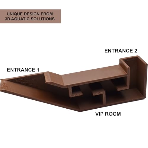 Aquarium Shrimp Party Tunnel, Includes Exquisite VIP Room and Two Entrances, Tunnel Cave for Shrimplets to Rest and Hide, Decor Hideaway Tunnel Made from Canada (Brown)